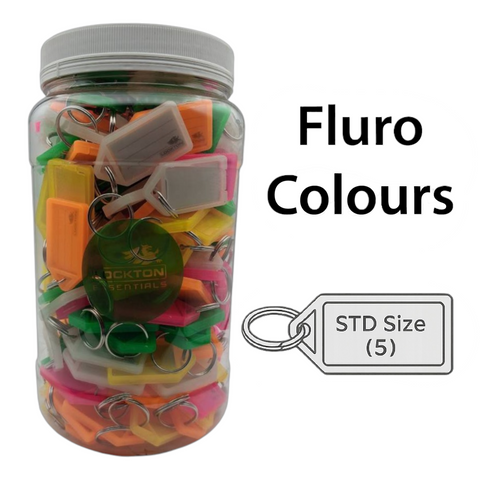 'Jar' KEY TAGS (Size:5 *STD*) FLURO Colours - 175 Tags (5 Fluro Colours; 35 of each)