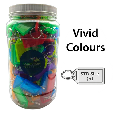 'Jar' KEY TAGS (Size:5 *STD*) VIVID Colours - 175 Tags (7 Vivid Colours; 25 of Each)