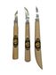 CHIP CARVING KNIFE 3-PCE SET - Suede Leather Display Roll