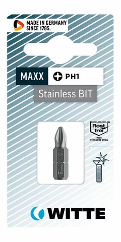 'MAXX-Stainless' PHILLIPS BIT (PH1 x 25mm) - Carded