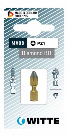 'MAXX-Diamond' PHILLIPS BIT (PH1 x 25mm) *Bitflex* - Carded