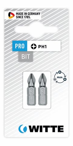 'PRO' PHILLIPS BIT (PH1 x 25mm) - Card of 2