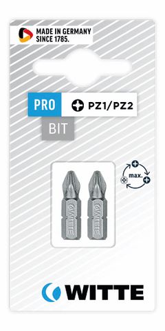 'PRO' POZIDRIV BIT (PZ1/PZ2 x 25mm) - Card of 2