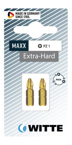 'MAXX-Extra-Hard' POZIDRIV BIT (PZ1 x 25mm) - Card of 2