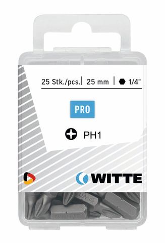 'PRO' PHILLIPS BIT (PH1 x 25mm) - Pkt of 25