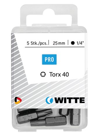 'PRO' TORX BIT (T40 x 25mm) - Pkt of 5