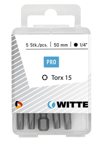 'PRO' TORX BIT (T15 x 50mm) - Pkt of 5