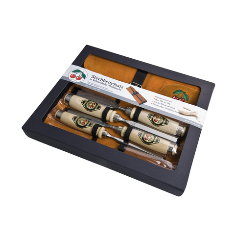 Bevel-Edge CHISEL 4-PCE SET (1001) - Leather Storage Roll