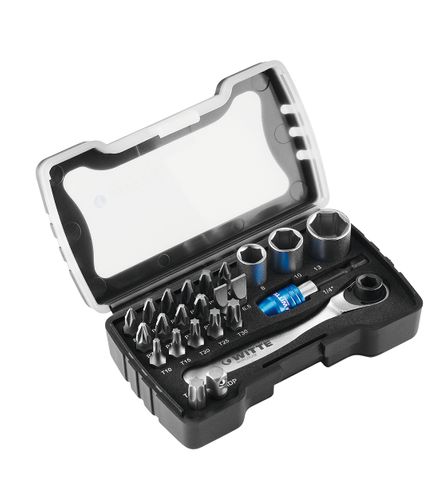 'PRO-BITBOX' BIT & RATCHET SET (24-Pce) - With Bit Holder and Ratchet Handle