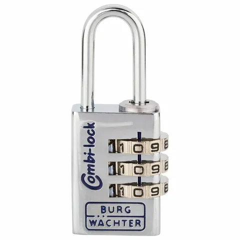 'Chromo' 20mm COMBI. PADLOCK - 3 Digit - CARDED