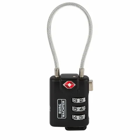 'TSA' 30mm COMBI. PADLOCK - WIRE SHKL. - CARDED