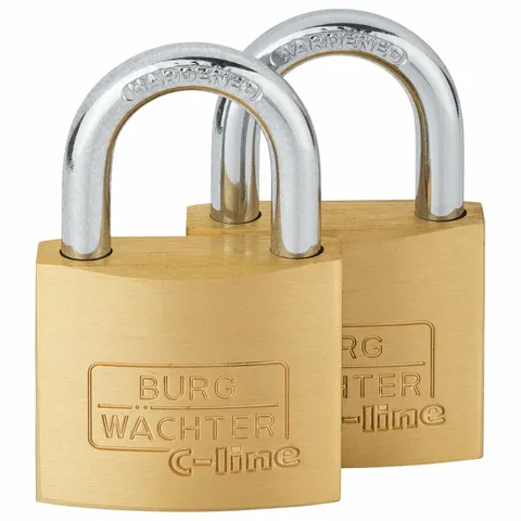 'C-Line' 40mm  PADLOCK * 2-PACK  - CARDED  (KA)