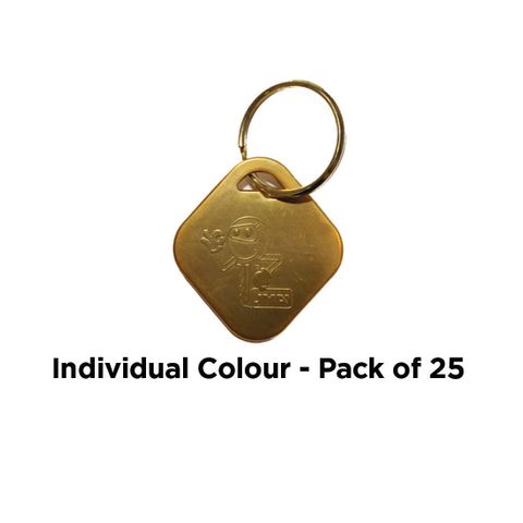 'Aluminium' KEY RING - Pkt of 25 *Yellow*