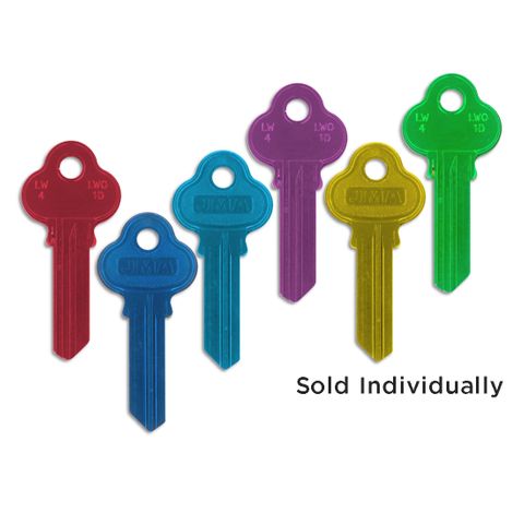 Coloured ALUMINIUM KEY BLANK (Like: LW4)