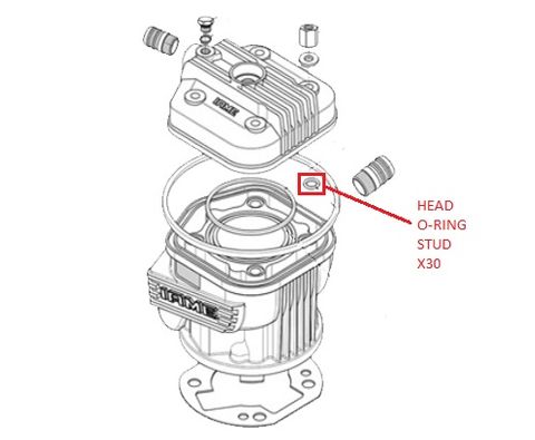 HEAD O-RING STUD X30