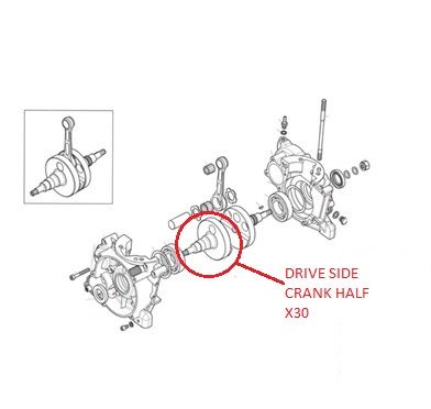 DRIVE SIDE CRANK HALF X30