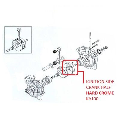 IGNITION SIDE CRANK HALF - HARD CHROME K