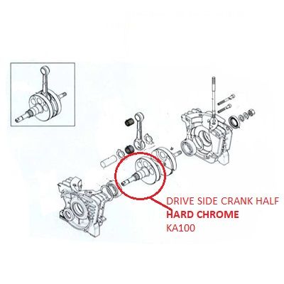DRIVE SIDE CRANK HALF - HARD CHROME KA10