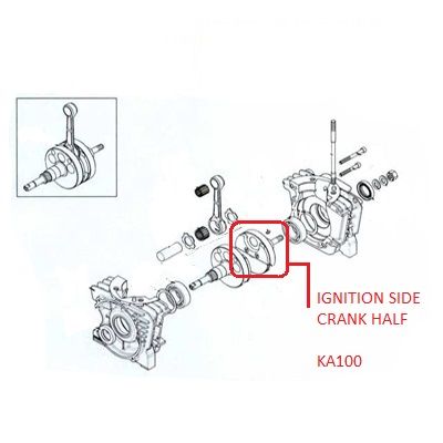 IGNITION SIDE CRANK HALF KA100 OEM