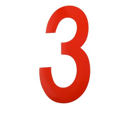 NUMBER RED 100MM