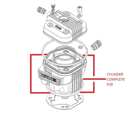 CYLINDER COMPLETE X30 OEM