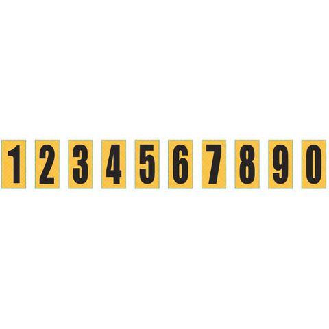 NUMBER BLACK YELLOW 130MM