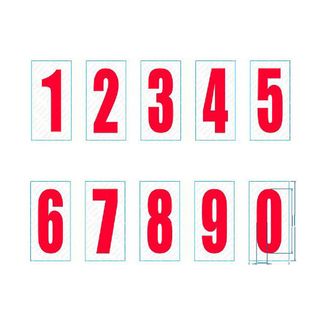 NUMBER 0 / WHITE / RED - SIDE POD 100MM