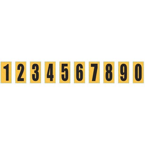 NUMBER BLACK YELLOW 100MM