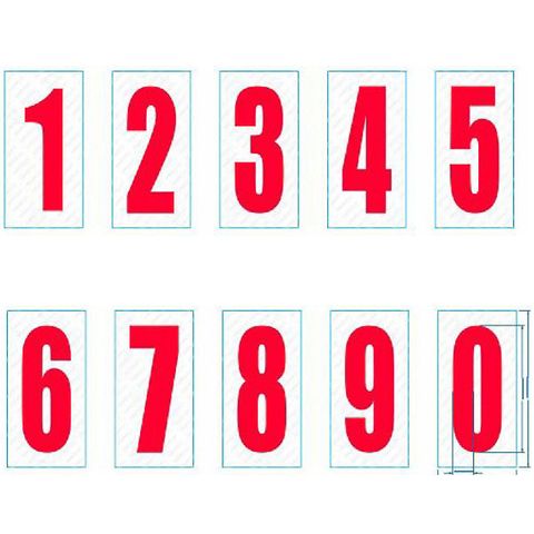 NUMBER RED WHITE 130MM