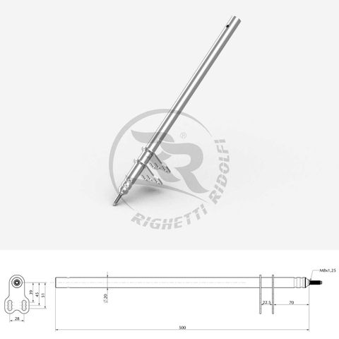 STEERING COLUMN 500MM x M8 SUIT BIREL