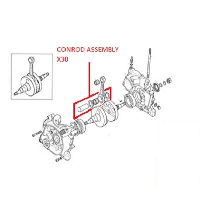 CONROD ASSEMBLY X30 102mm / 20x48.8mm PI