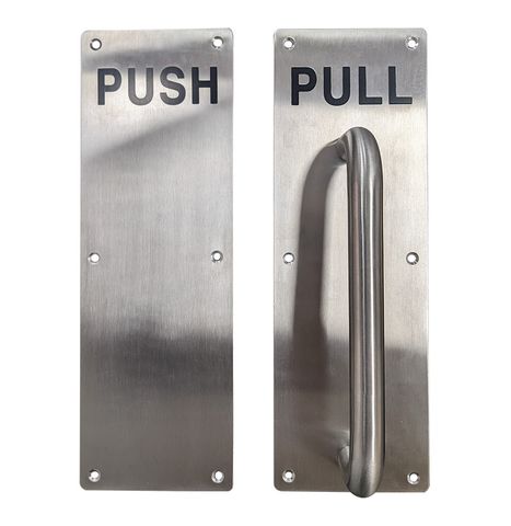 S/Steel PULL & PUSH PLATE SET (300mm x 100mm )