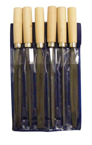 LOCKSMITHS' FILE SET Wooden Handled - 6 pce