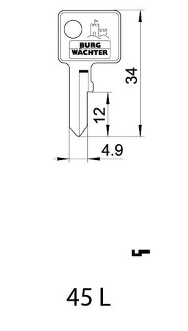 KEY BLANK to suit 222 15 + 20mm