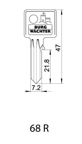 KEY BLANK to suit 400-E 35 to 60mm (NEW) + 111