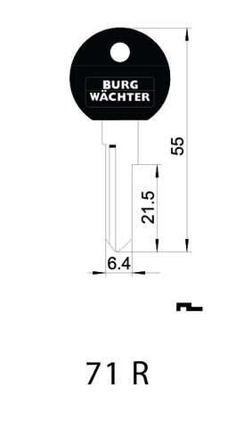 KEY BLANK to suit U-Bolts 1500HB