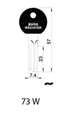 KEY BLANK to suit Cables 570 + 580 (73-W)