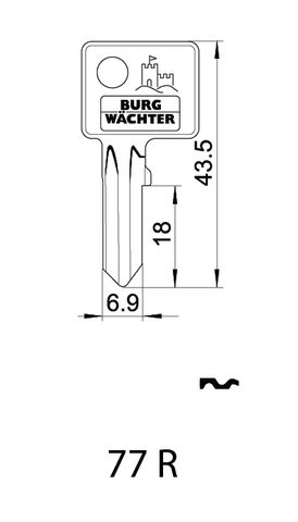 KEY BLANK to suit CIRCLE 21- 60mm