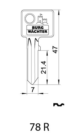 KEY BLANK to suit CIRCLE 21- 70mm