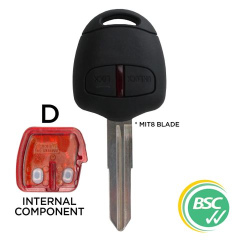 Remote Key - MITSUBISHI - 2 Button (D) - Like: MIT8