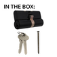 LOCK CYLINDER - DBL EURO FIXED - 5-PIN *Matte Black* (KD)