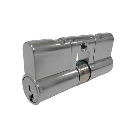 LOCK CYLINDER - DBL EURO FIXED - 5-PIN *Satin Chrome* (KD)