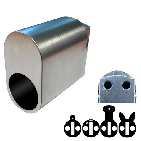 LOCK CYLINDER (570) OVAL (ALB) M4 Thread *Satin Chrome*