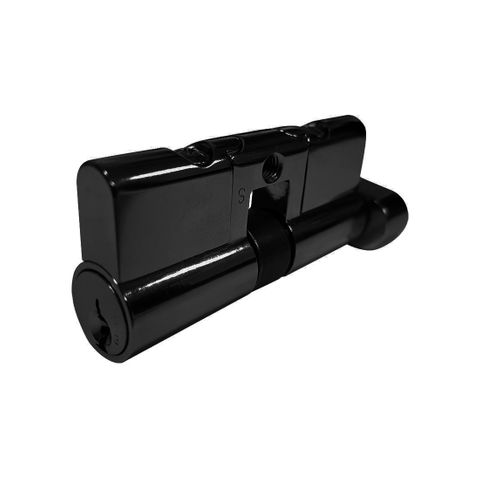 LOCK CYLINDER - (9555-2) SINGLE EURO FIXED 6-Pin * Matte Black *(KD)