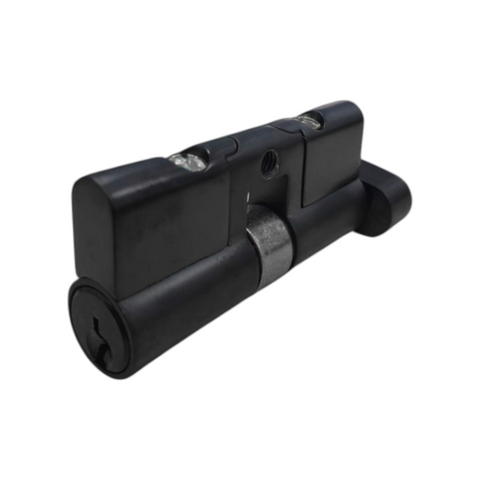 LOCK CYLINDER - (9555-2) SINGLE EURO FIXED 6-Pin * Matte Black *(KD)