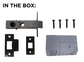 H/Duty PASSAGE LATCH (60mm Backset) - Suits Passage Furniture Set *Matte BLACK*