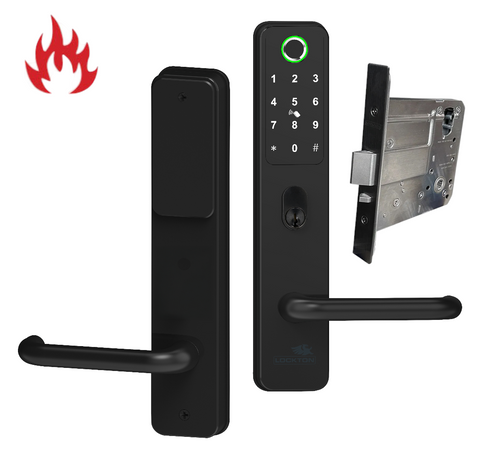 'E-Series' CADELL52 Commercial & Domestic Electronic Lever Lock KIT *BLACK* - Incl. 95mm Mortice Lock (Art. SG-ML95)