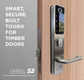 'E-Series' CADELL52 Commercial & Domestic Electronic Lever Lock KIT *Satin Stainless Steel* - Incl. 95mm Mortice Lock (Art. SG-ML95)