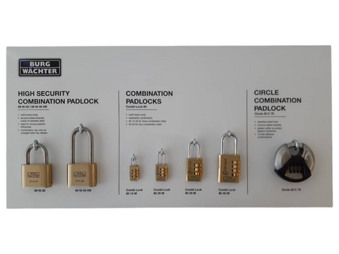 'BURG Display Board' - Combination Padlocks