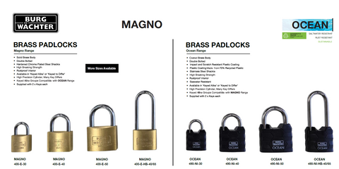'BURG Display Board'  - Magno & Ocean Padlocks